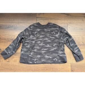 Athleta Farallon Camo Sweatshirt Crew Neck Boxy Fit Green Women Plus Size 2X